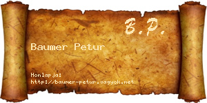 Baumer Petur névjegykártya